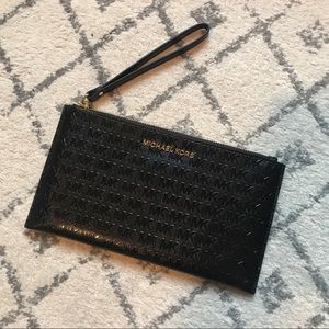 Michael Kors Black Patent Wristlet